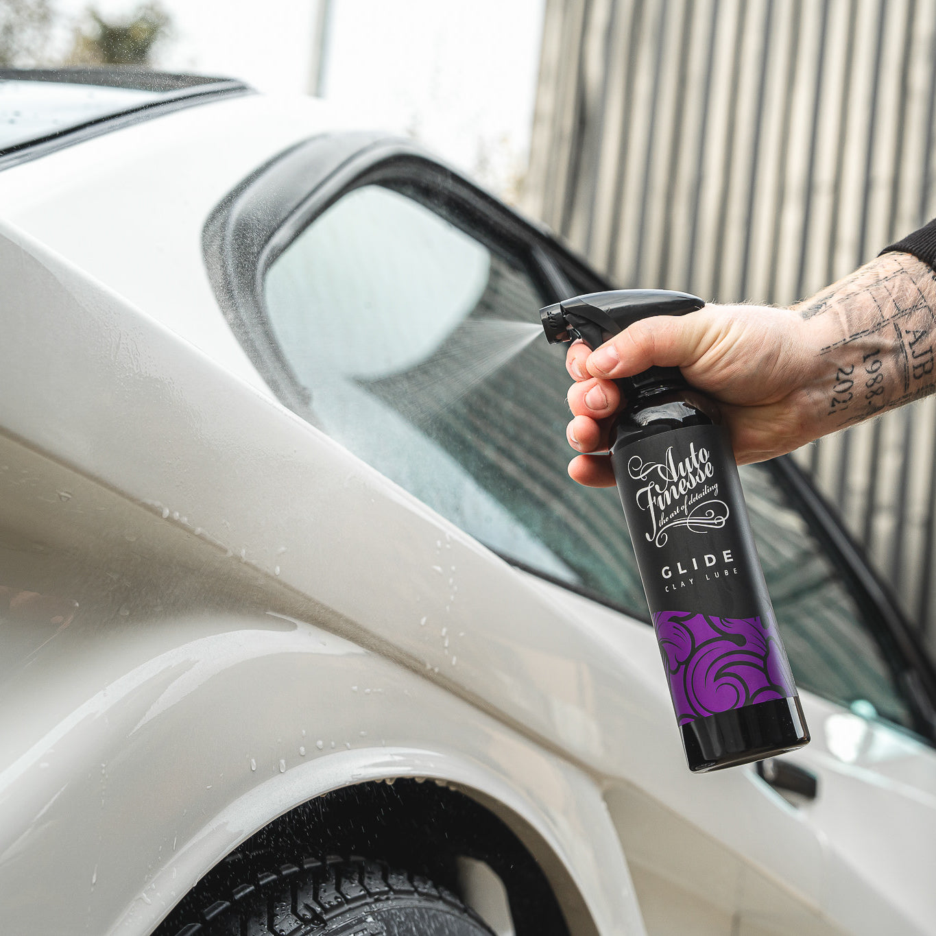 Clay Bar Kit_ Glide Clay Lube in Use