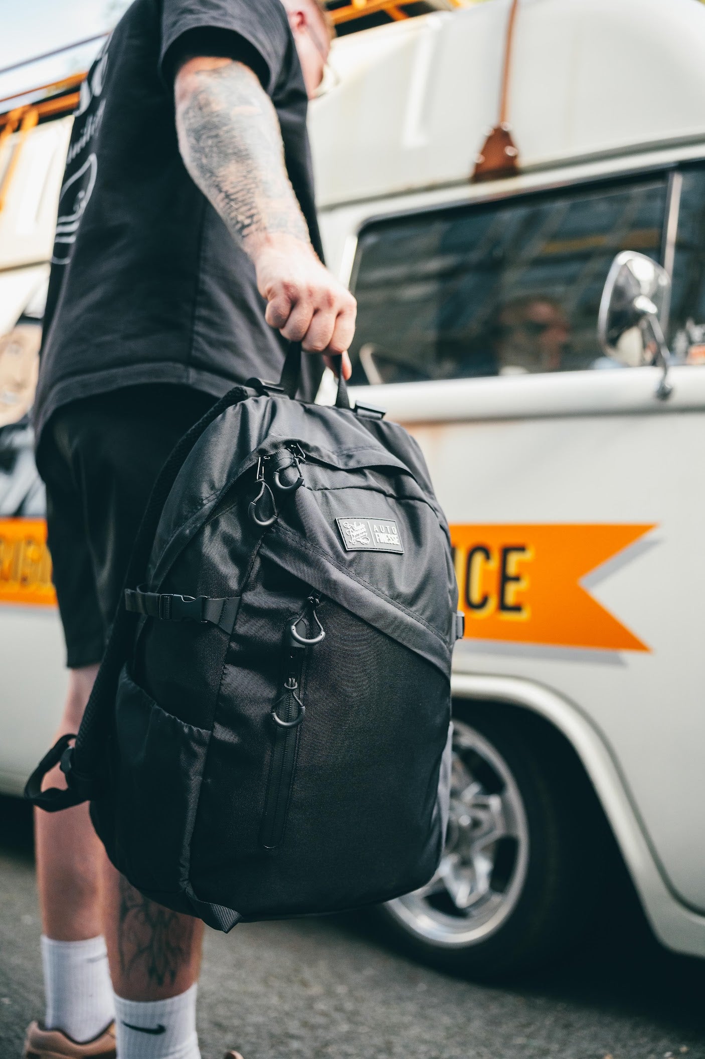 Auto Finesse detailing rucksack – angled side profile