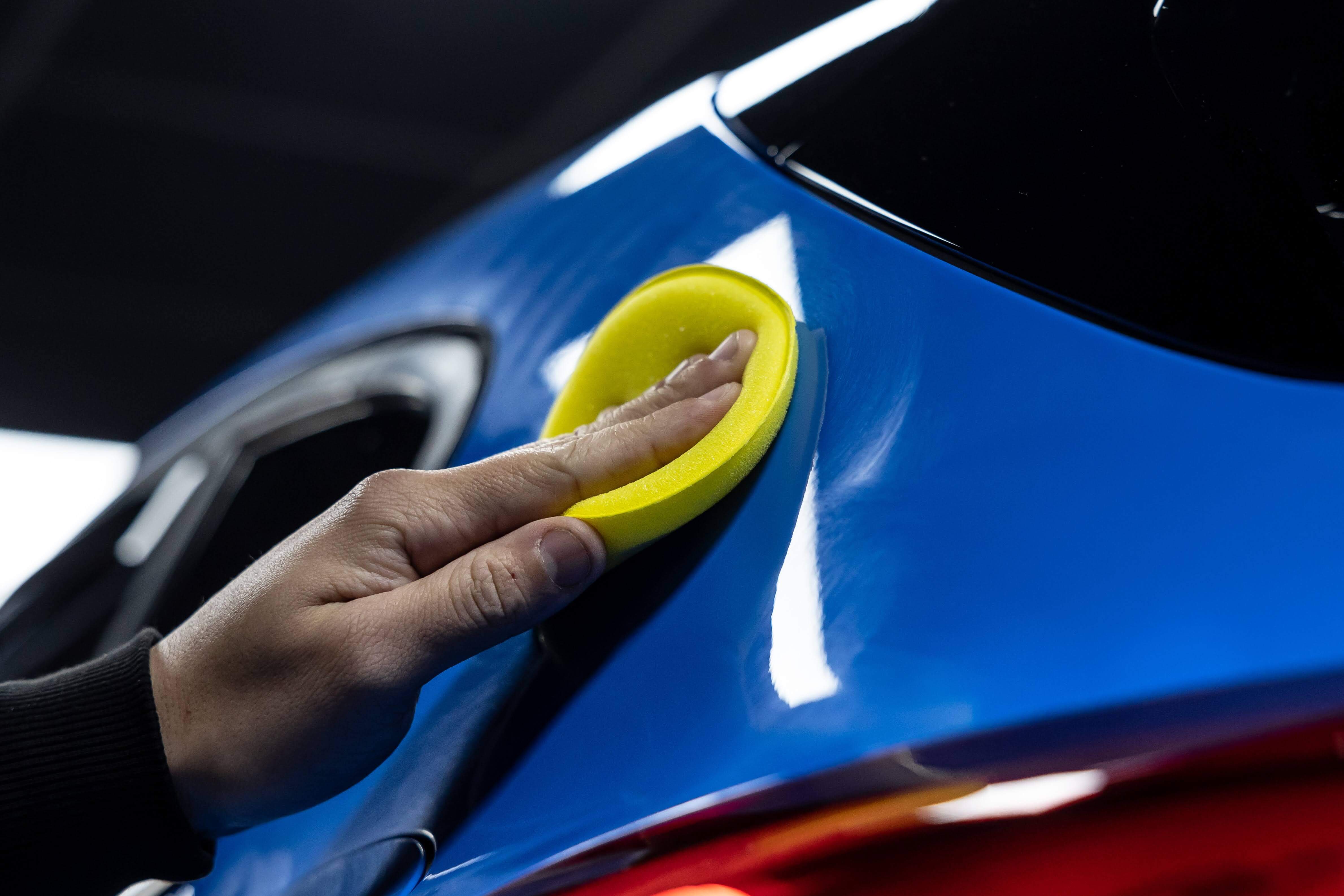 Applying Liquid Wax with Foam Applicator
