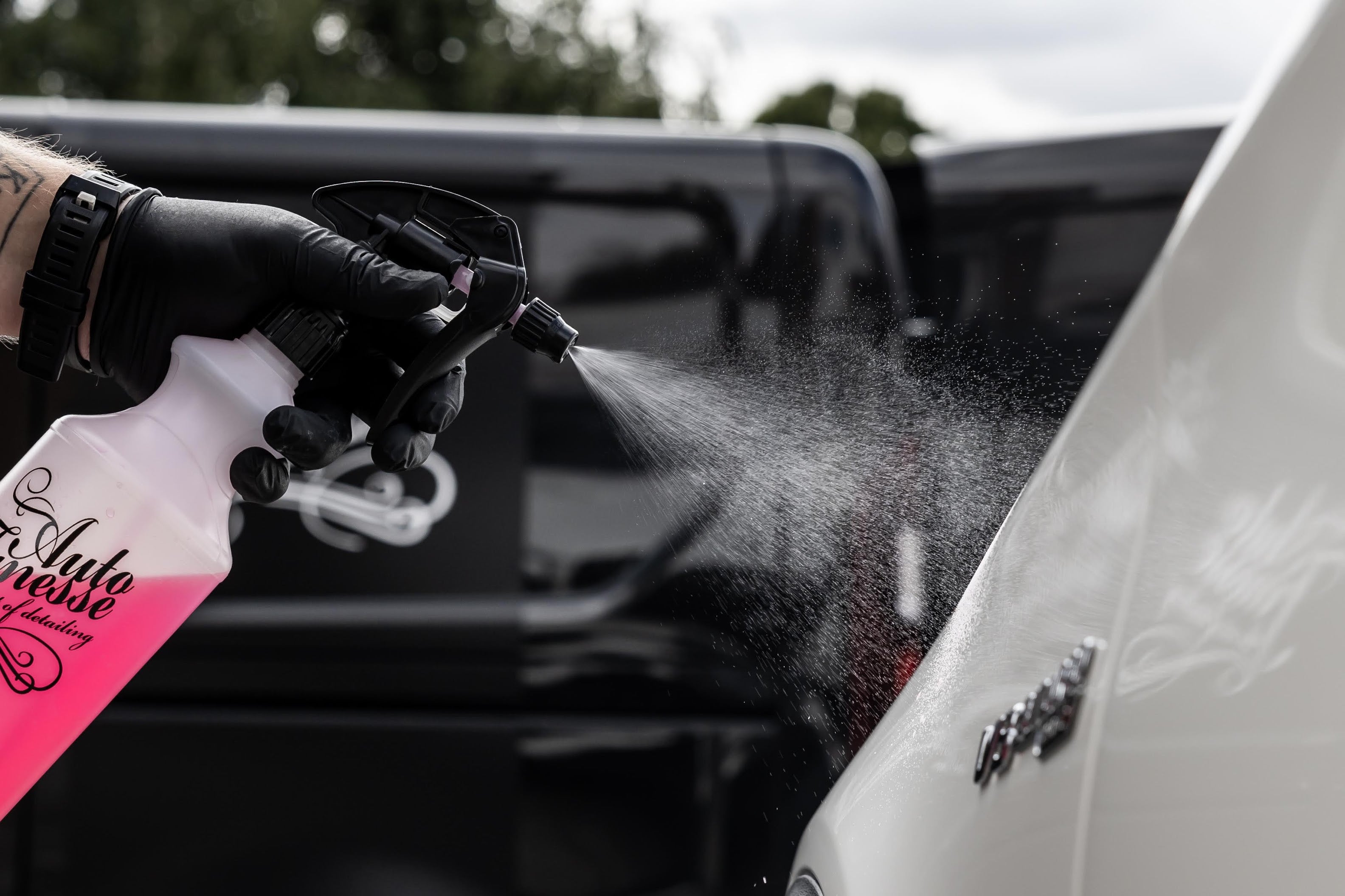 Spraying Car Detailing Product