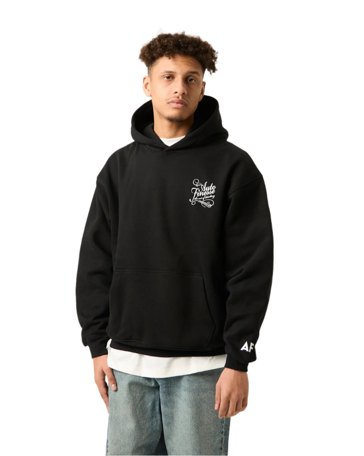 Black Signature Hoodie_ Man Wearing