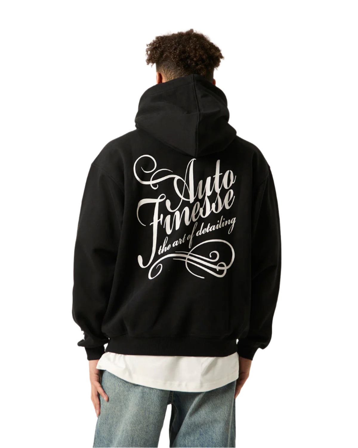 Black Signature Hoodie_ Man Wearing_ Backside