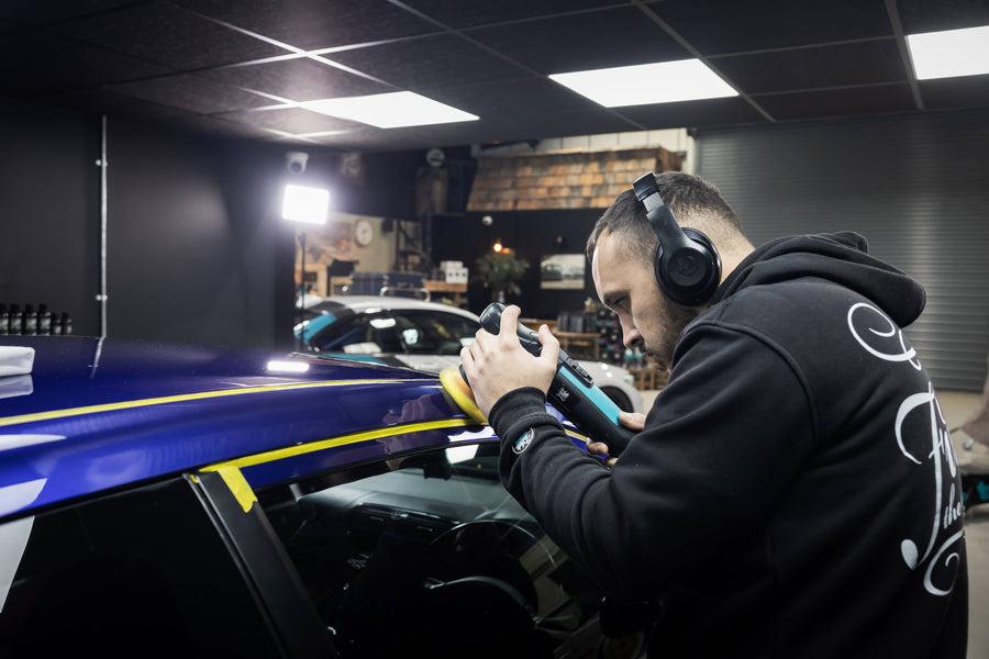 Multi stage machine polishing correction setup