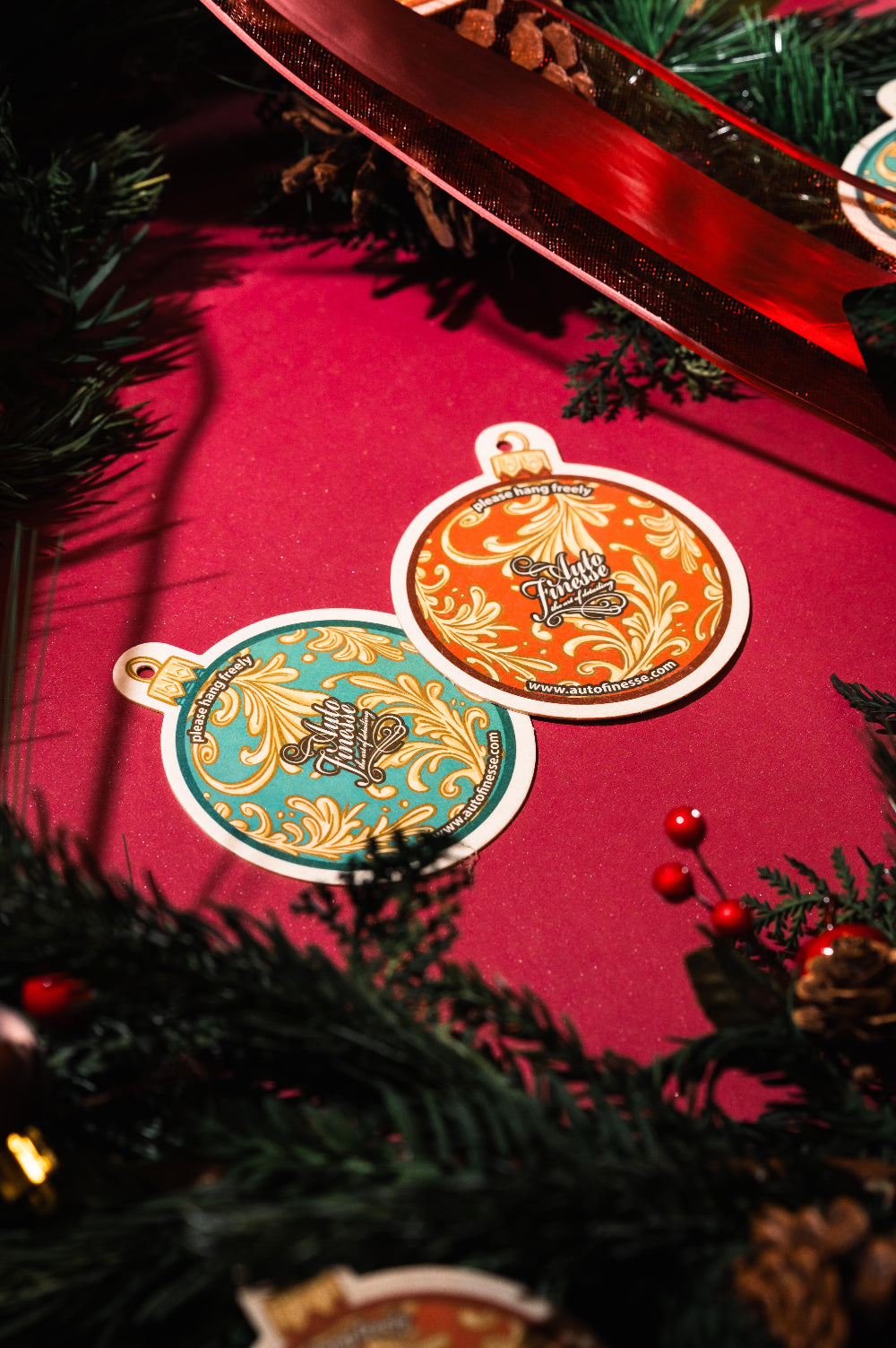 Christmas air fresheners in festive decorations