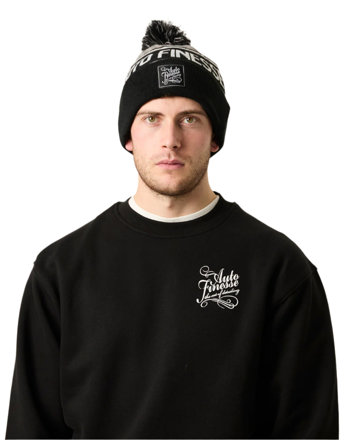 Bobble Knitted Beanie_ Grey