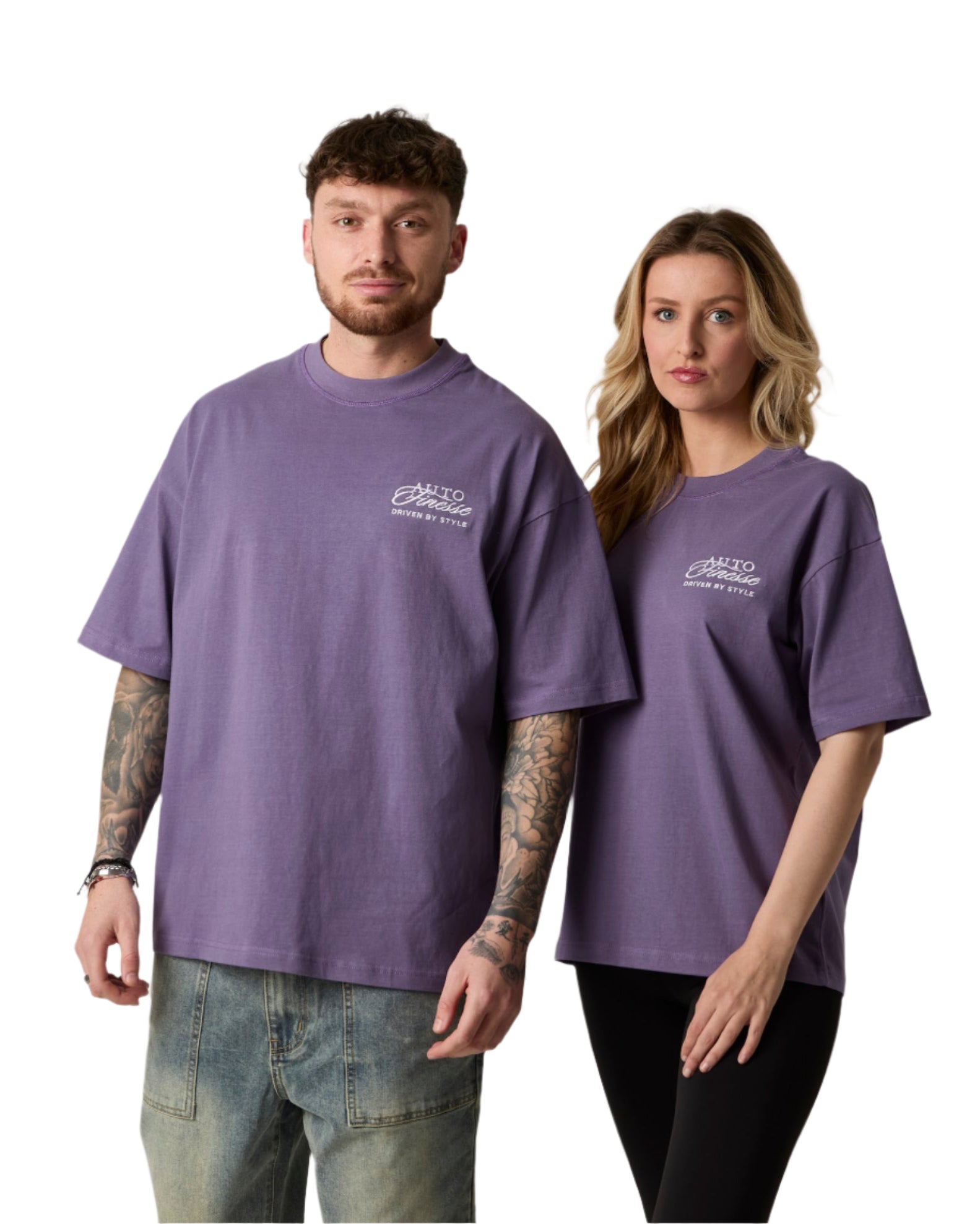 Purple Driven By Style Tshirt_ Man & Woman Wearing_ Front