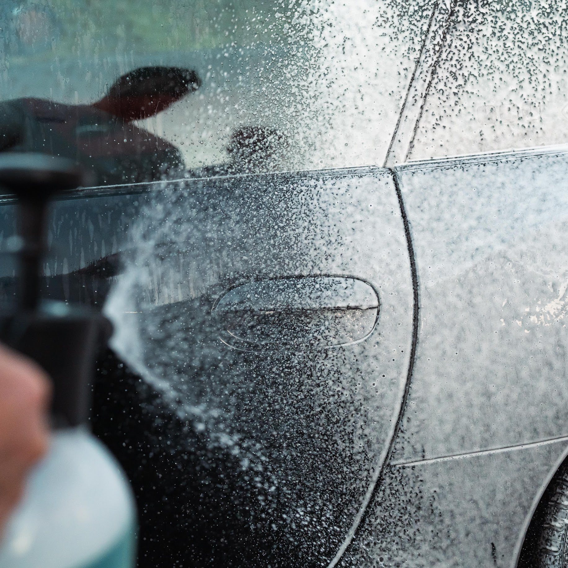 Essentials Snow Foam_ Spraying on Car