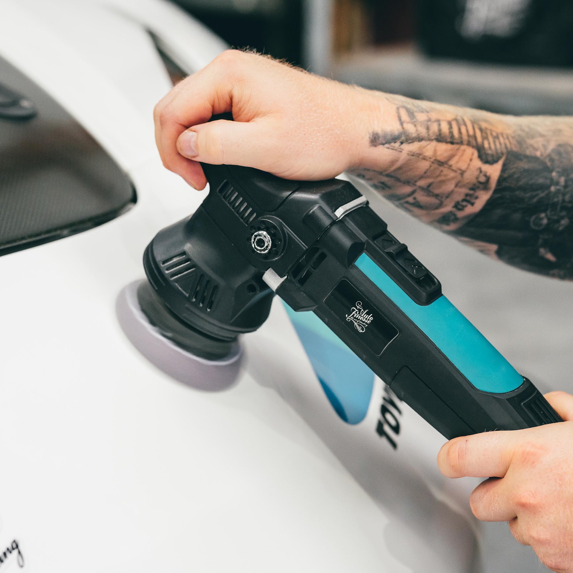 Fine Finishing Spot Pad In Use