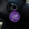 Round Leather Key Ring Purple