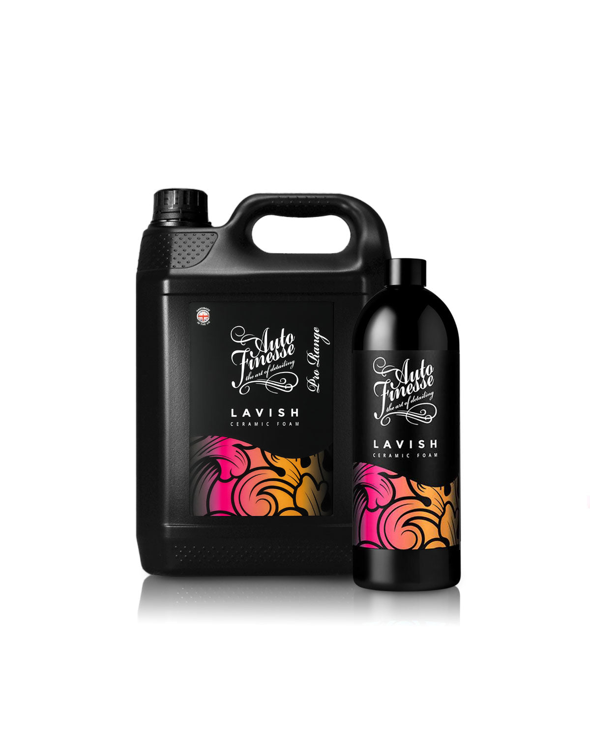 Two bottles of Auto Fitness Lavish product on a white background