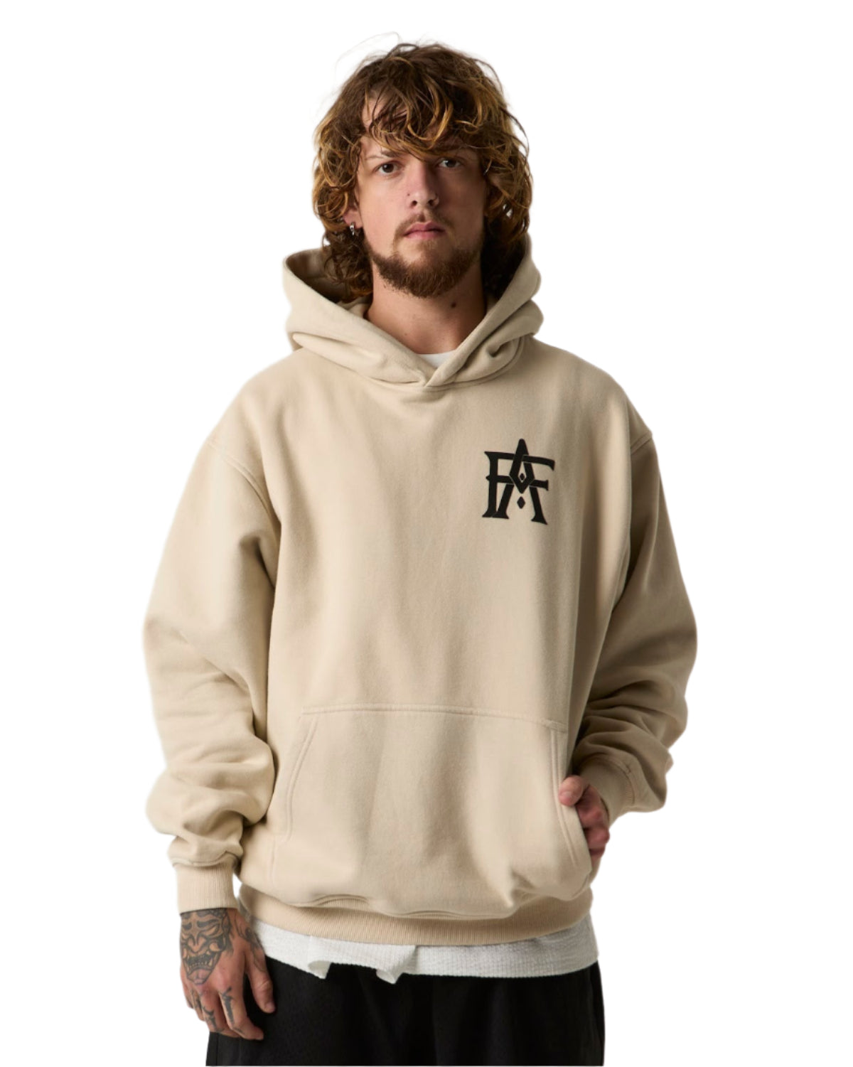 Off White Monogram Hoodie_ Man Wearing_Front