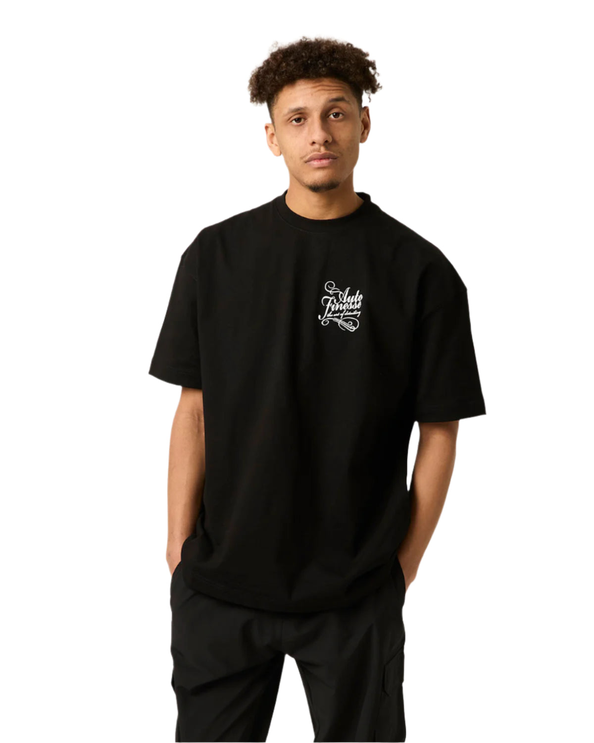 Black Signature Tee_ Man Wearing_ Front