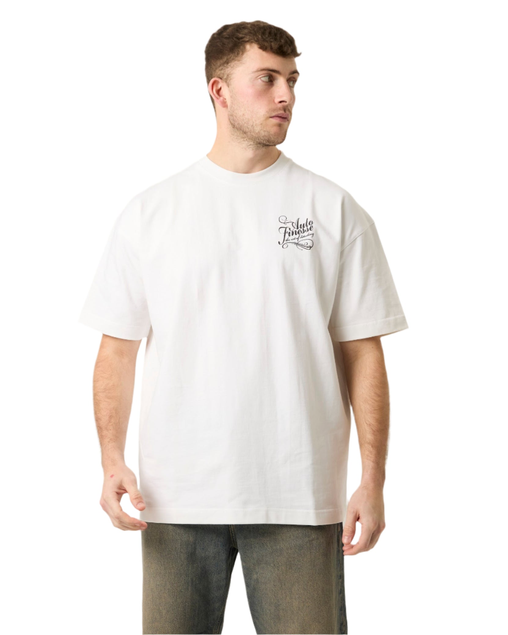 White Signature Tee_ Man Wearing_ Front