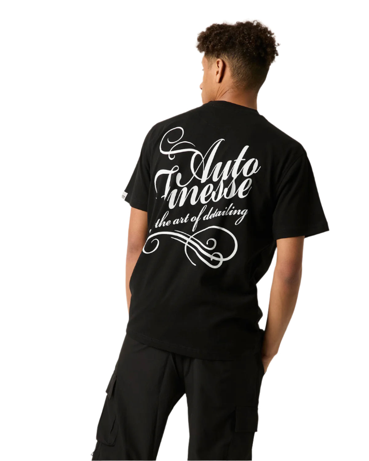 Detailers Signature T-Shirt Black_ Man Wearing - Back