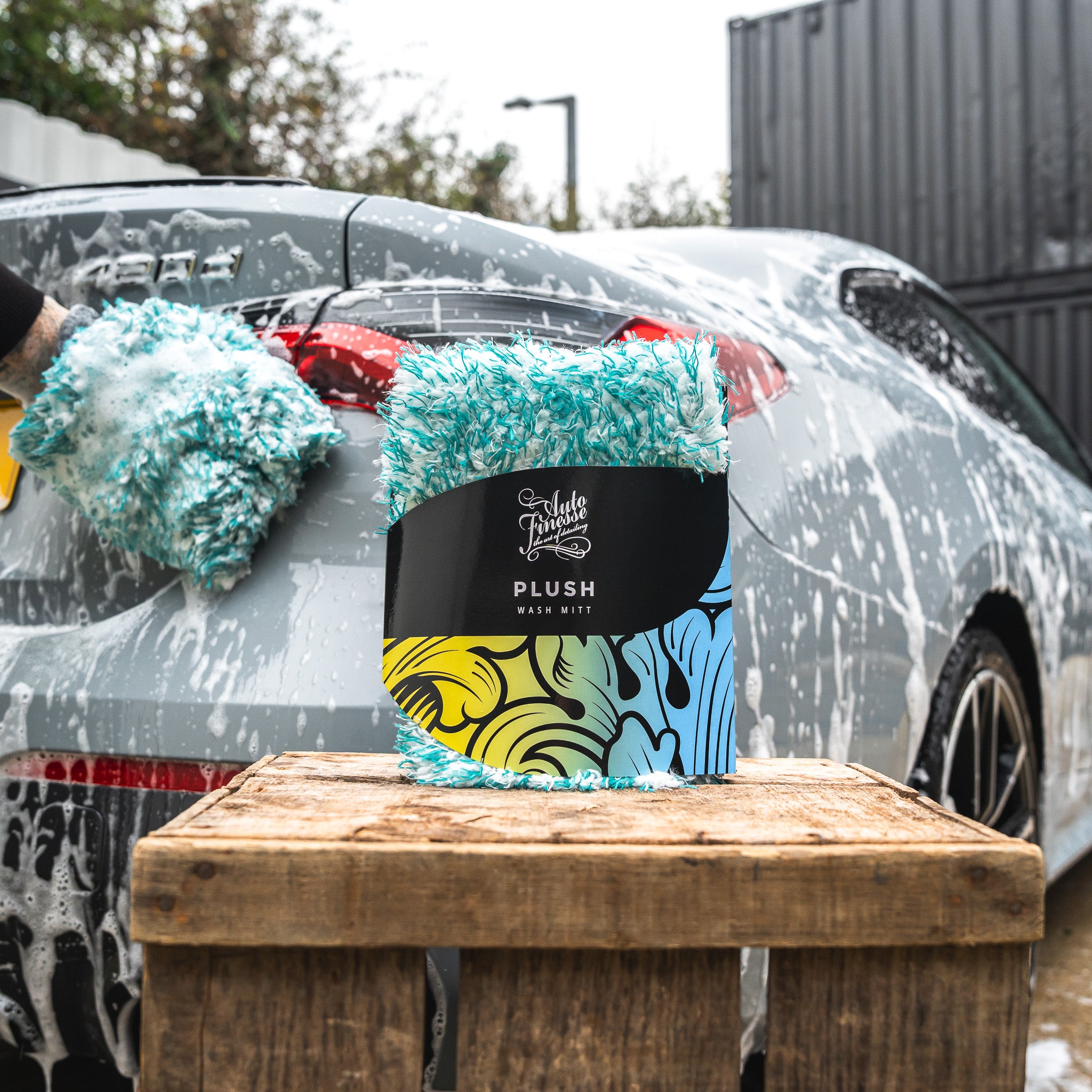 Car Wash Mitt - Microfibre, Lambswool Wash Mitt & Pad