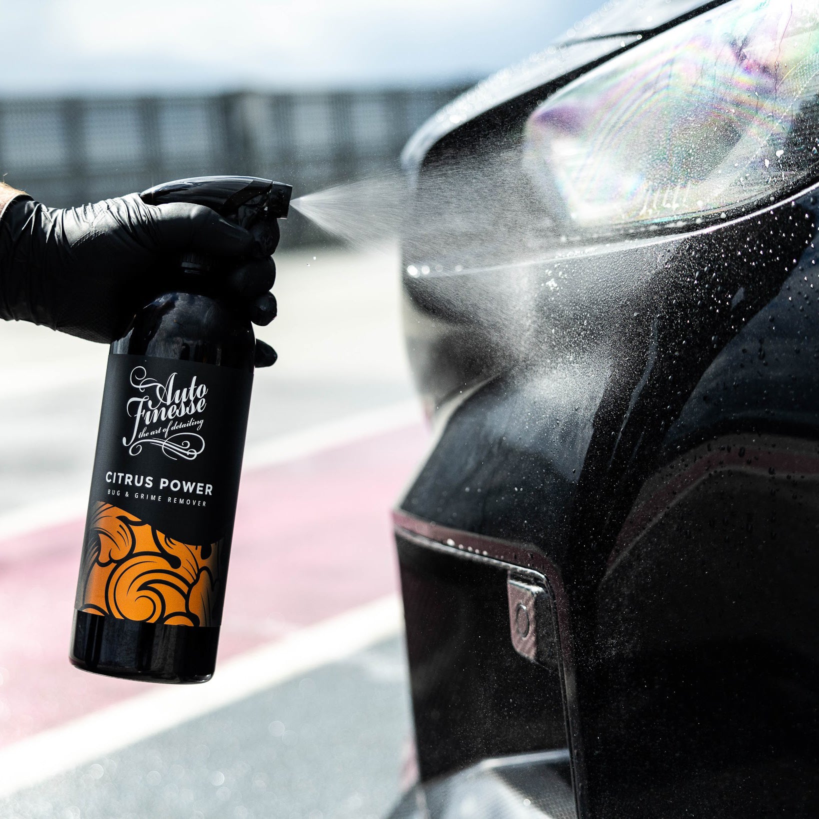 Pro Set Up Kit_ Spraying Citrus Power on the Car Frontside