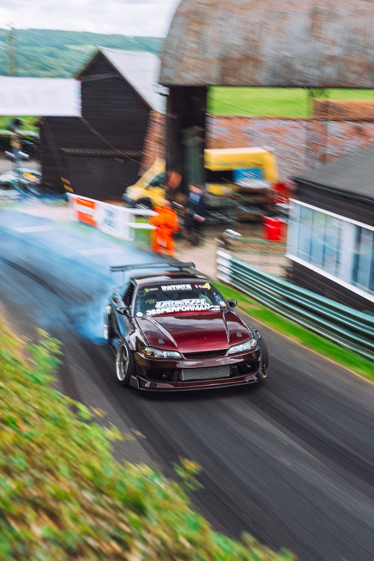 Car drifting on racing track