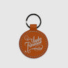 Round Leather Key Ring Tan Leather