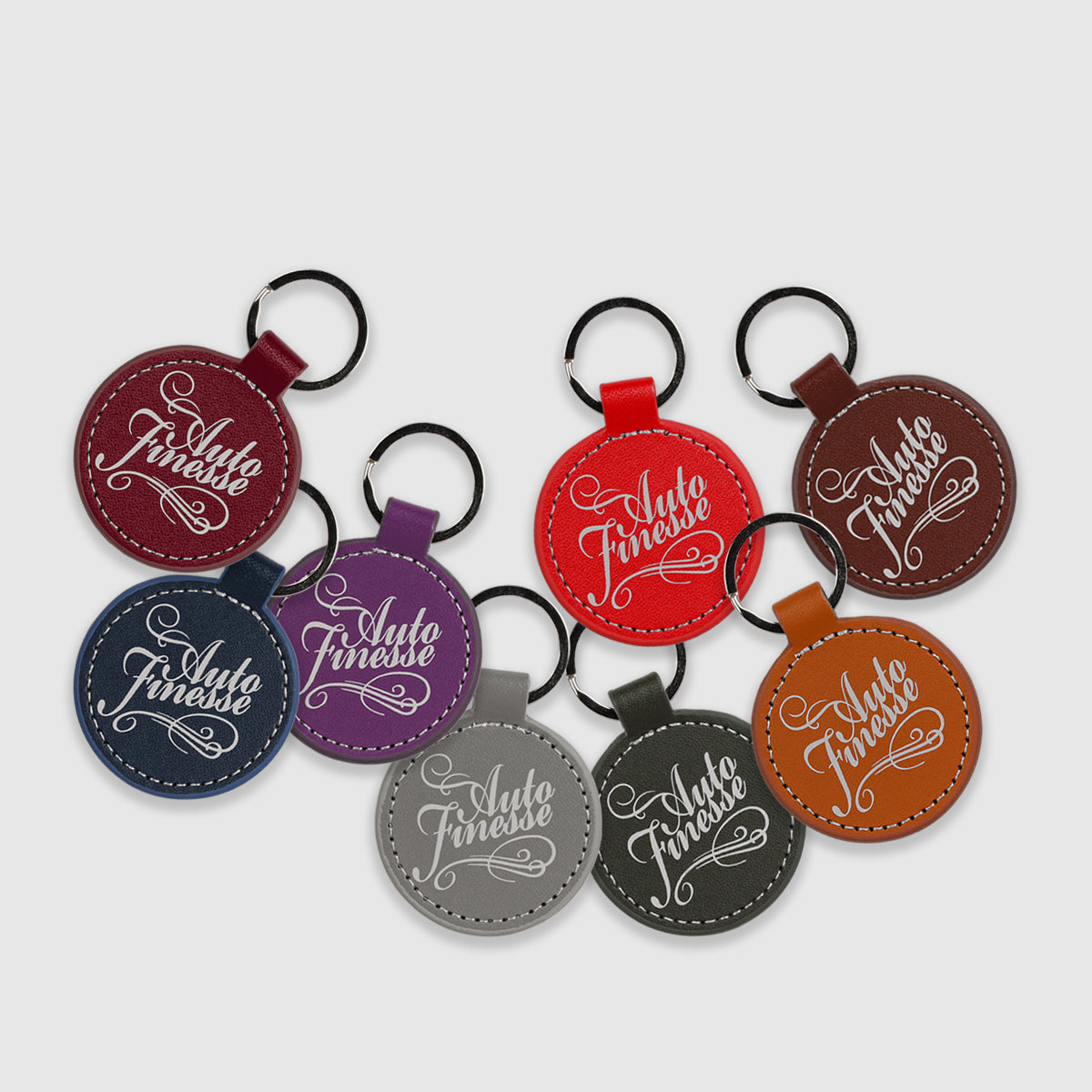 Classic Round Leather Key Ring | Stylish Colours