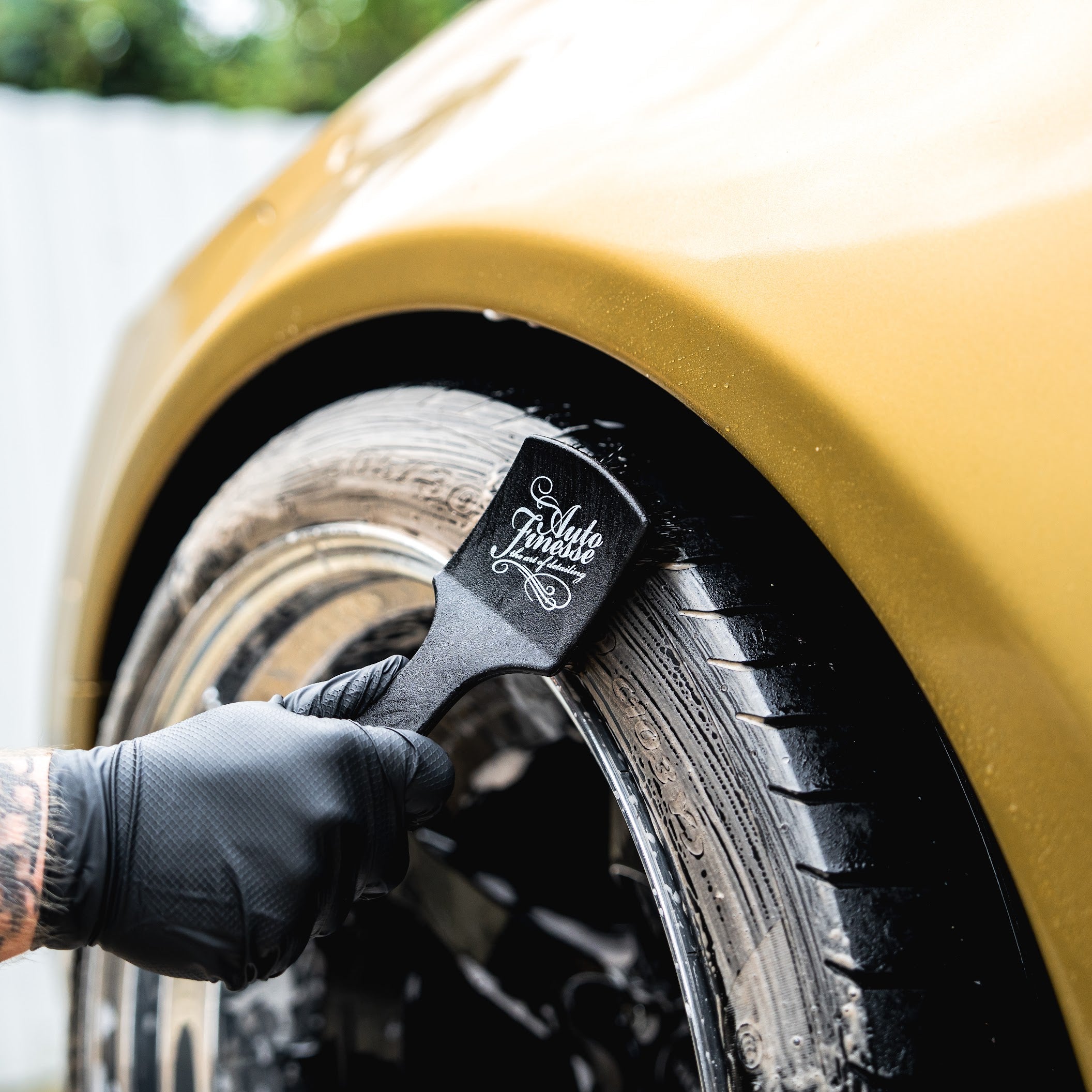 Rubber Scrubber Cleaning Tyres