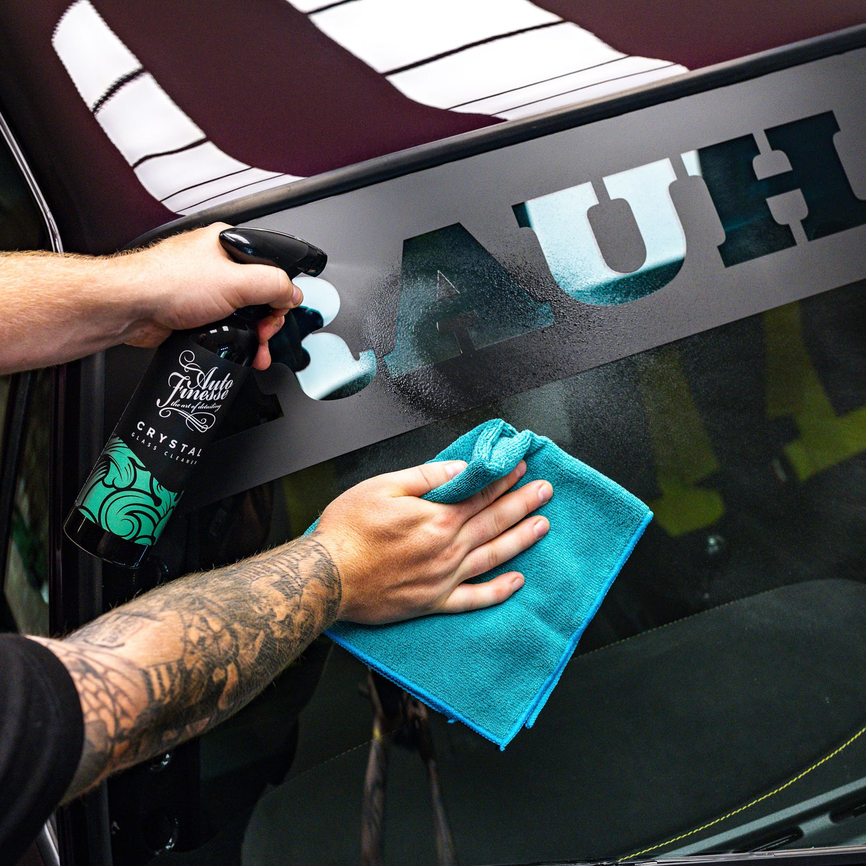 Work Cloth Trio_ Teal cloth with Crystal Glass Cleaner