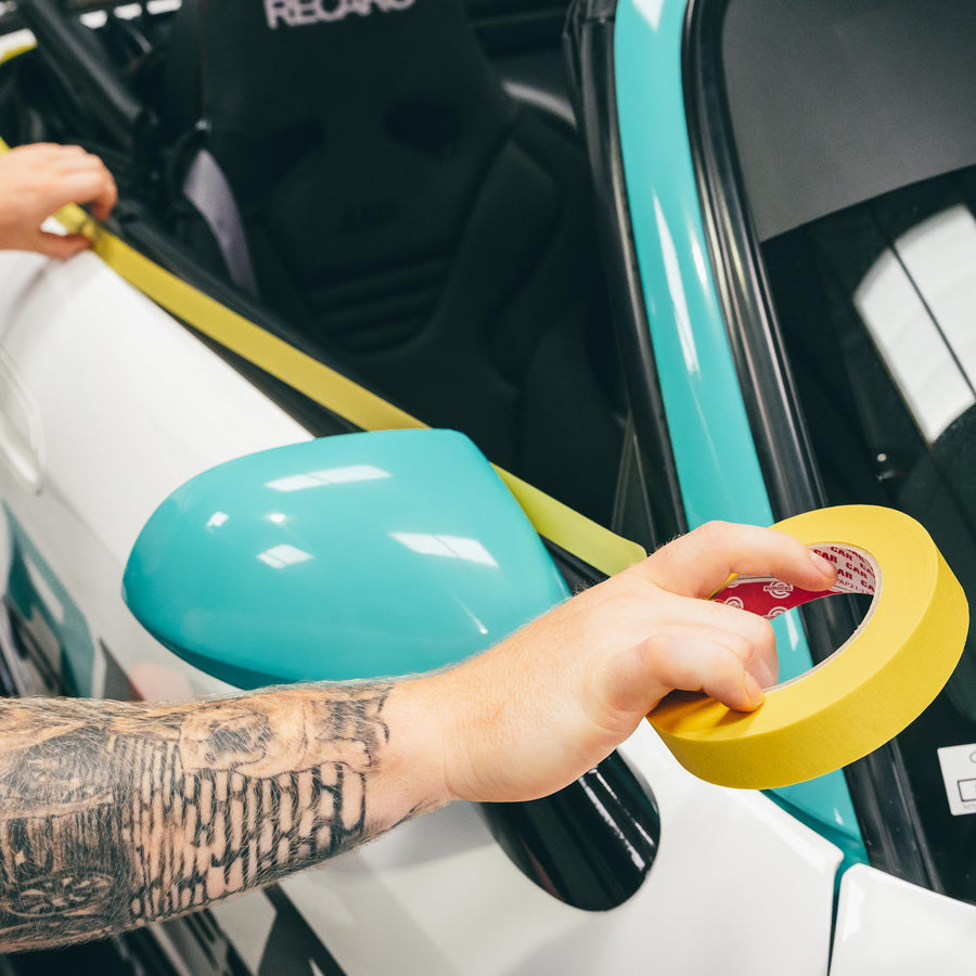 Masking trim before machine polishing