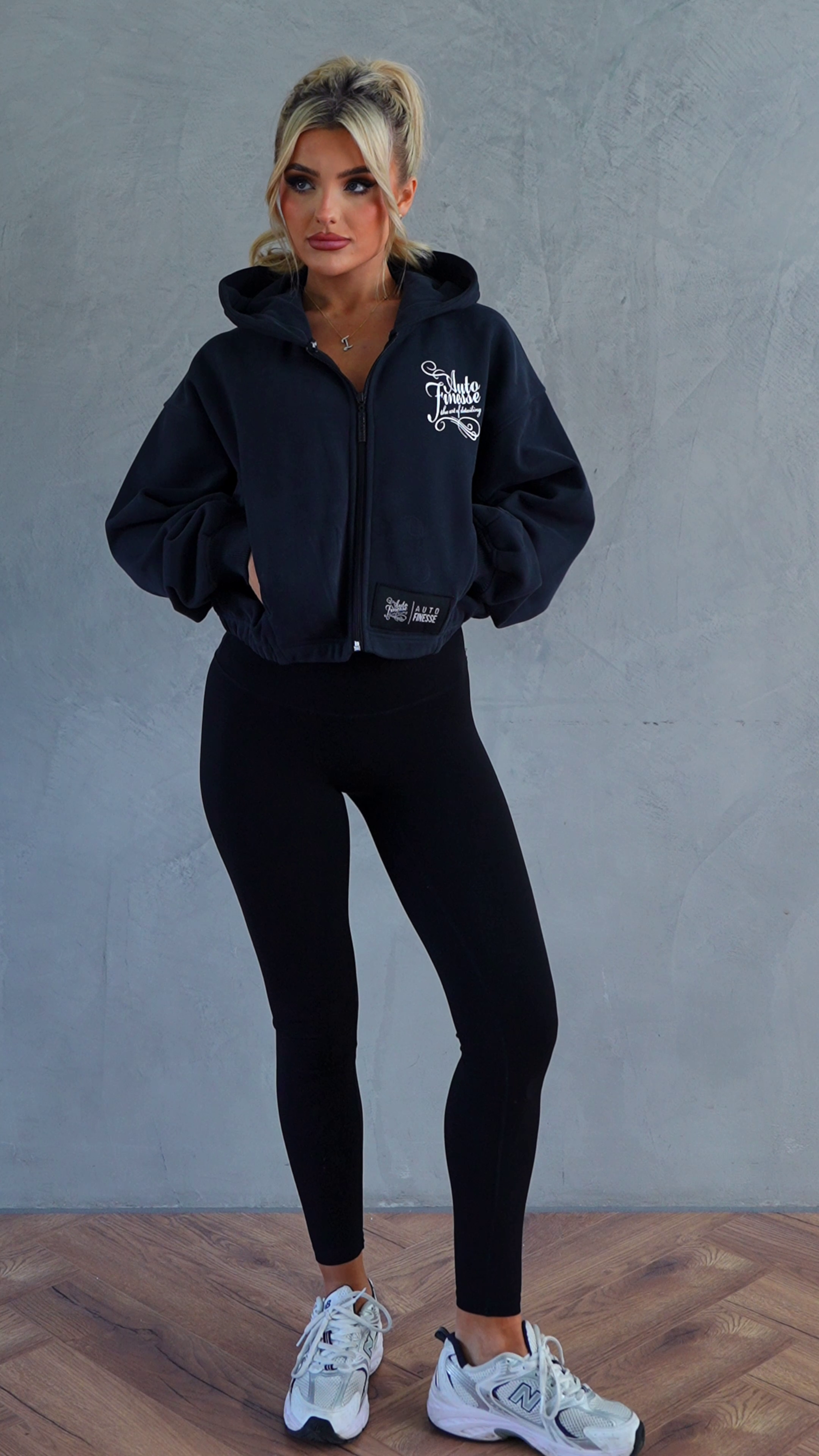 Cropped Signature Hoodie | Washed Black Streetwear Cropped Signature Hoodie | Washed Black Streetwear