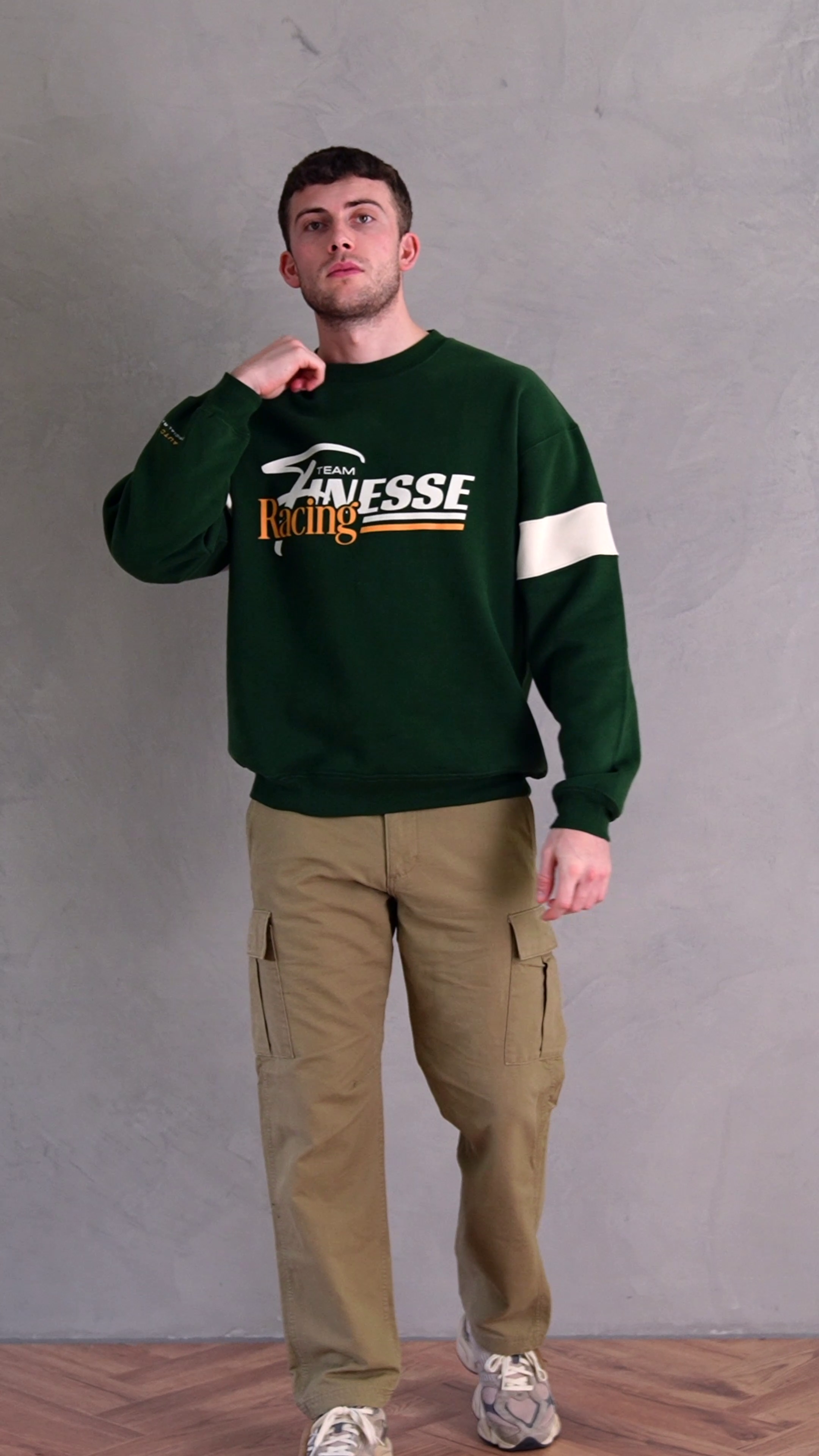Finesse Racing Crew Neck_ Man Portrait