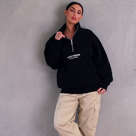 The Essential 1/4 Zip Black Pullover | Auto Finesse® The Essential 1/4 Zip Black Pullover | Auto Finesse®