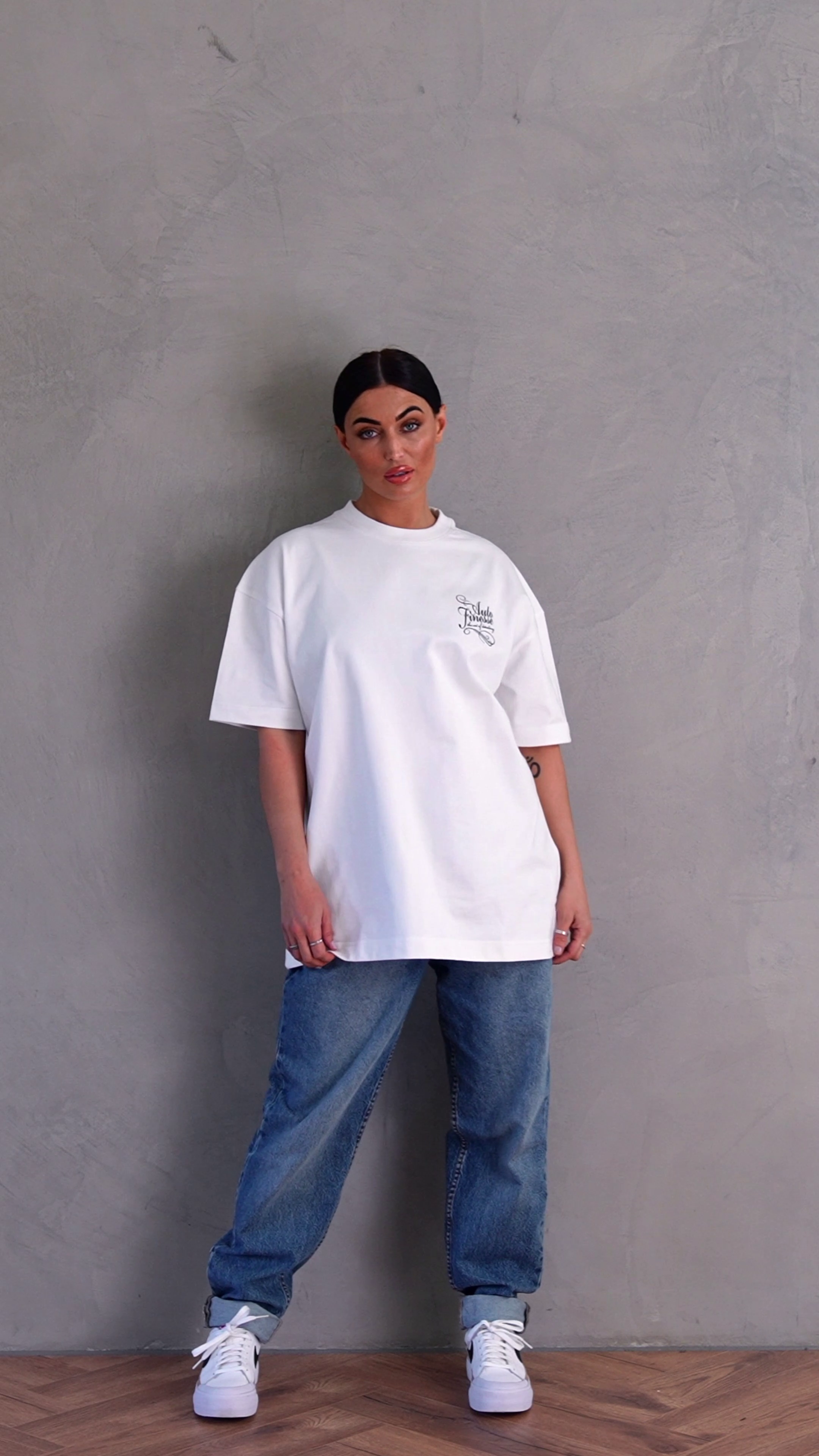 Signature Tee - White T-Shirt_ Woman Wearing