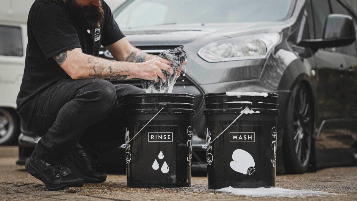 CAR VEHICLE DETAILING Bucket & Spray Bottle solid Sticker label Decal CAR VEHICLE DETAILING Bucket & Spray Bottle solid Sticker label Decal